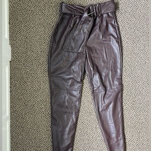 BCBG Faux Leather Chocolate Skinny Pants